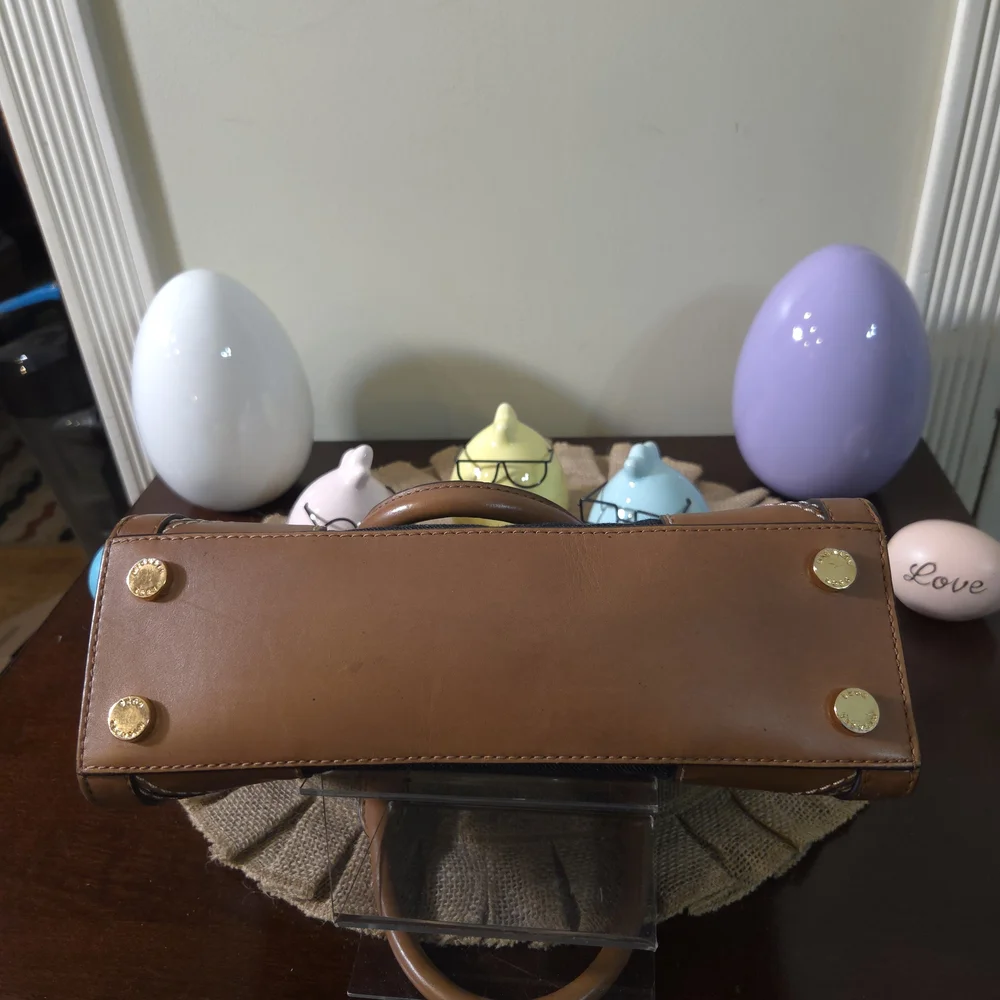 EUC Michael Kors Denim Crossbody with Brown Leather Trim - Picture 7 of 10